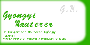 gyongyi mauterer business card