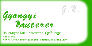 gyongyi mauterer business card